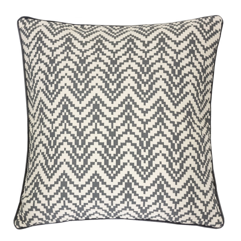 Coussin intérieur / extérieur à chevrons, Gris