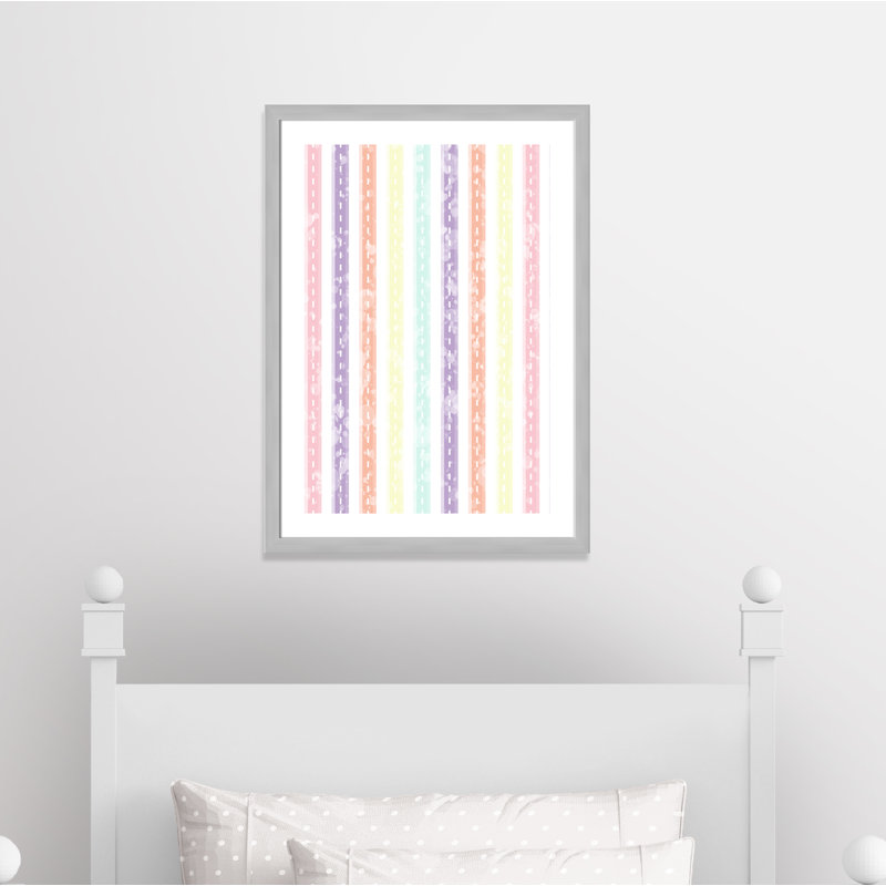 Adhésif décoratif Whimsical Stripe, H 36,5 po x l 26,5 po x P 0,625 po, Encadré plat argent