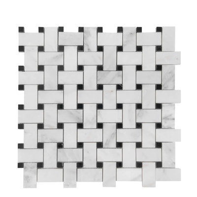 Carreau de mosaïque de plancher et de mur en porcelaine émaillée mate et satinée 12 po x 12 po Basketweave (1 pied carré / pièce)