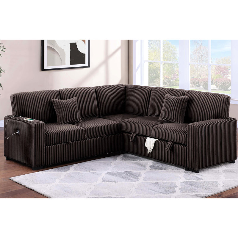 Coussin de salon modulaire réversible de style moderne avec rangement escamotable 3 pièces