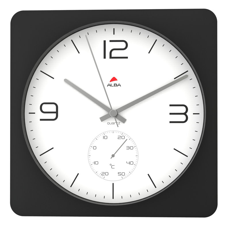 Horloge murale 12" Horduo, Blanc / Noir