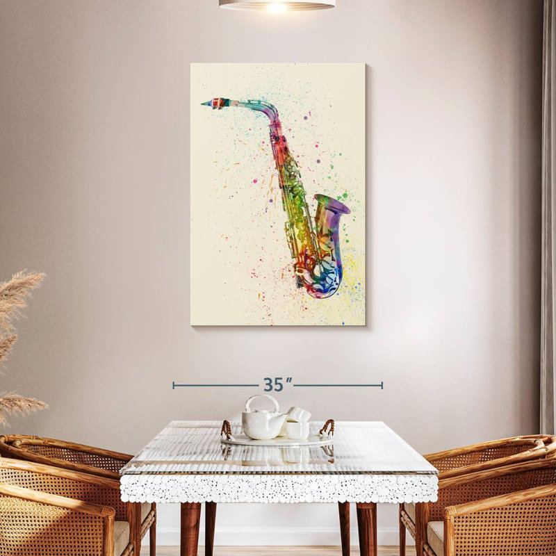 Abarca, saxophone abstrait I, H 45 po x l 30 po