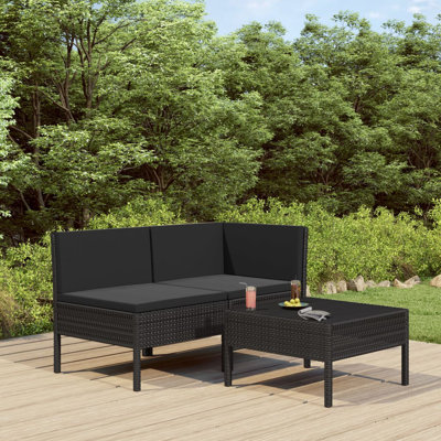 Ensemble de mobilier de jardin noir pour l'extérieur