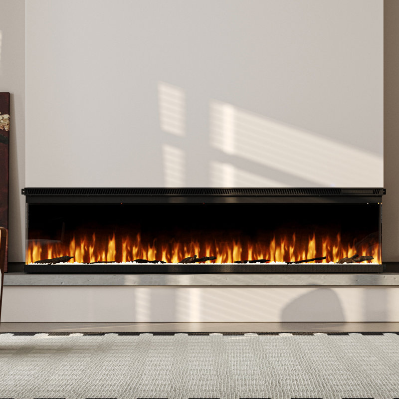 3-Sided Modern Electric Fireplace with Smart Wi-Fi app/Remote Control, 17.3" H x 72" W x 7.9" D