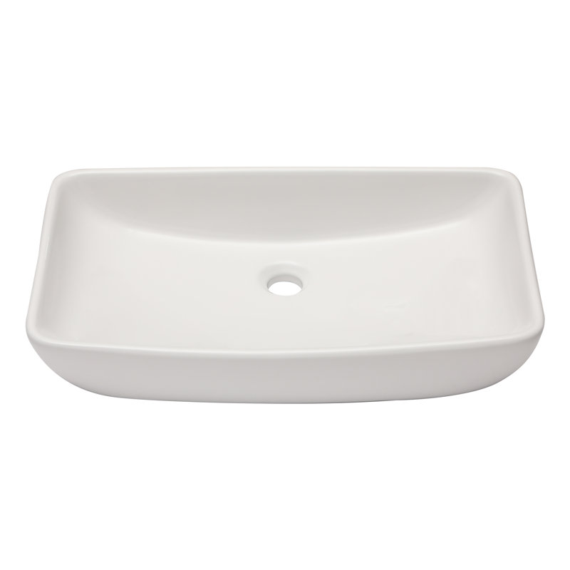24'' L x 15'' W Ceramic Rectangular Top-Mounted Bathroom Sink With Rounded Corners