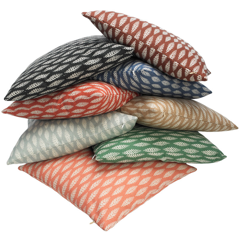 Cotton Blend Geometric Sham, Gray, Euro