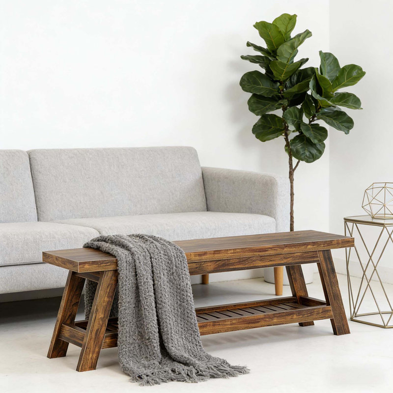 2-Tier Entryway Bench with Ample Storage and Durable MDF Build