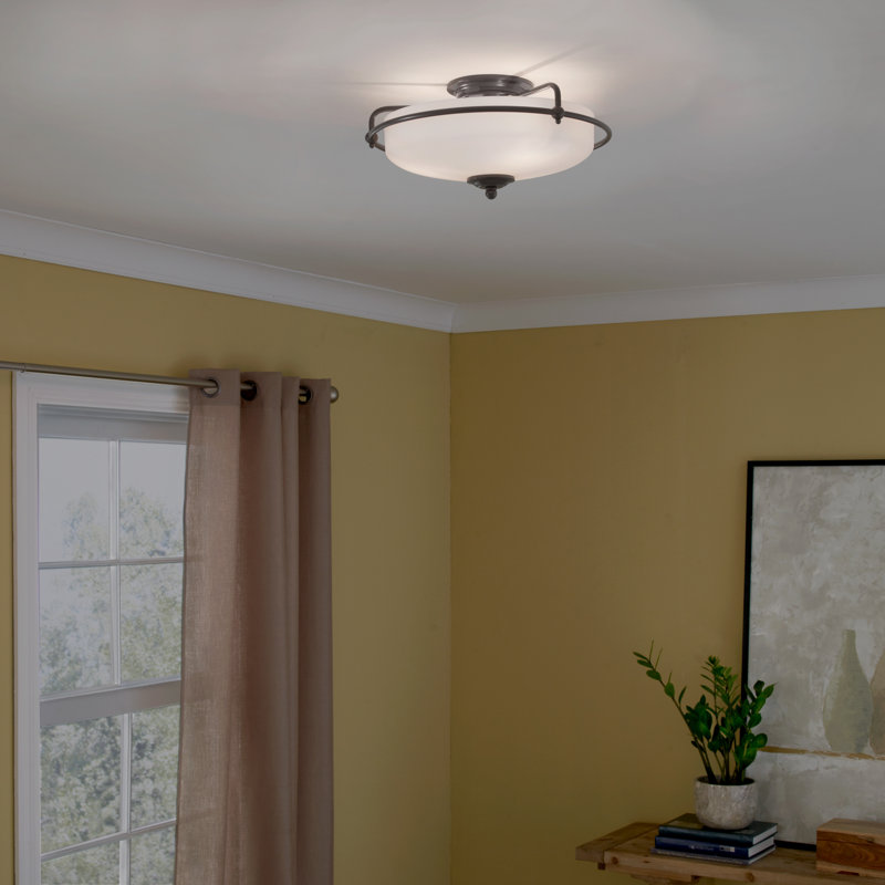 Ampelio Glass Semi Flush Mount, Palladian Bronze