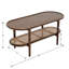 Table basse ovale en bois massif avec tablette en rotin Arzate-1345146488