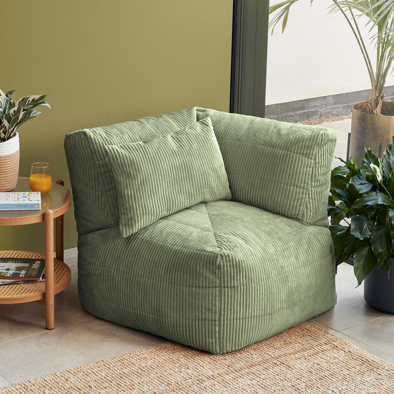 Corduroy Bean Bag Chair, Sage Green