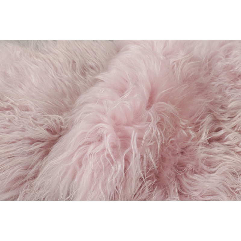 Rug & Kilim’S Sheepskin Single-Pelt Fur Rug In Dusk Pink
