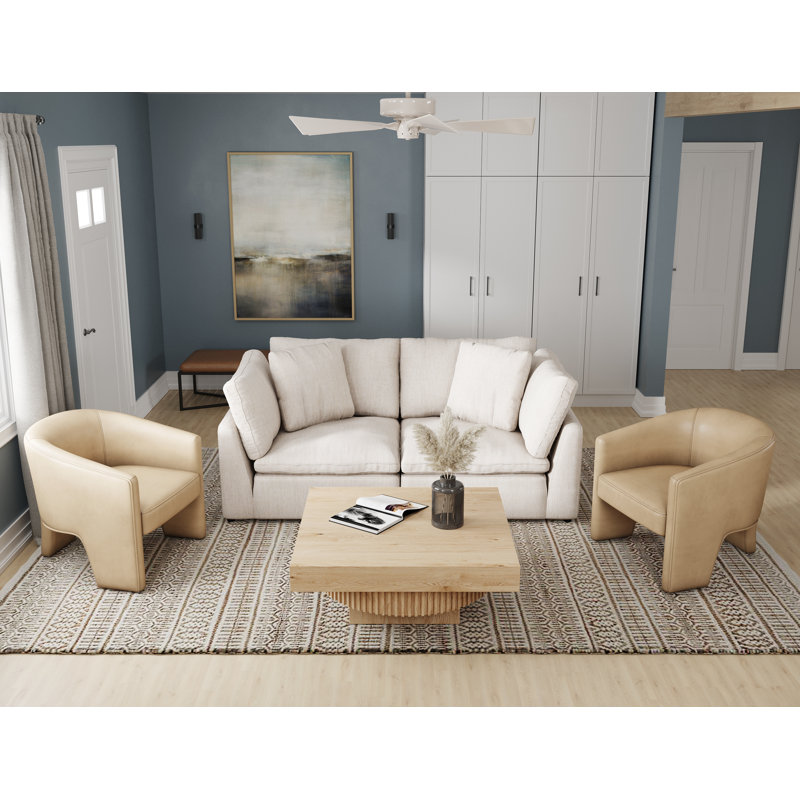 Causeuse rembourrée Watsons, H 24 po x l 82 po x P 24 po