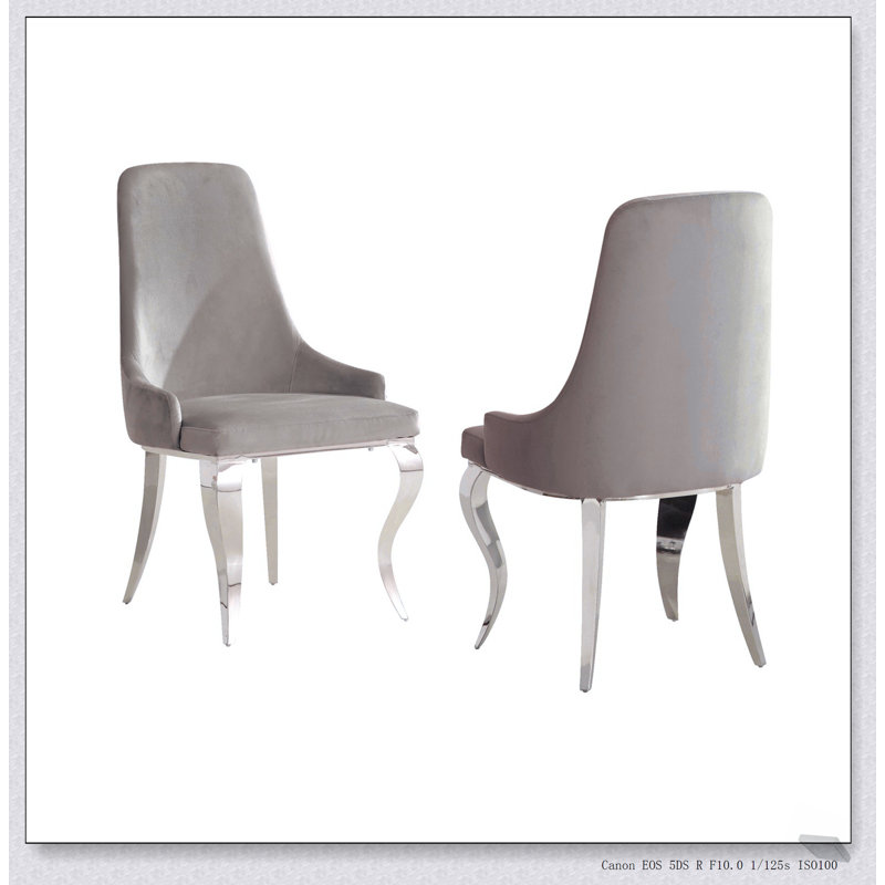 Ensemble de 2 chaises d'appoint rembourrées en velours luxueux avec un design élégant et des sièges confortables pour la salle à manger et le salon