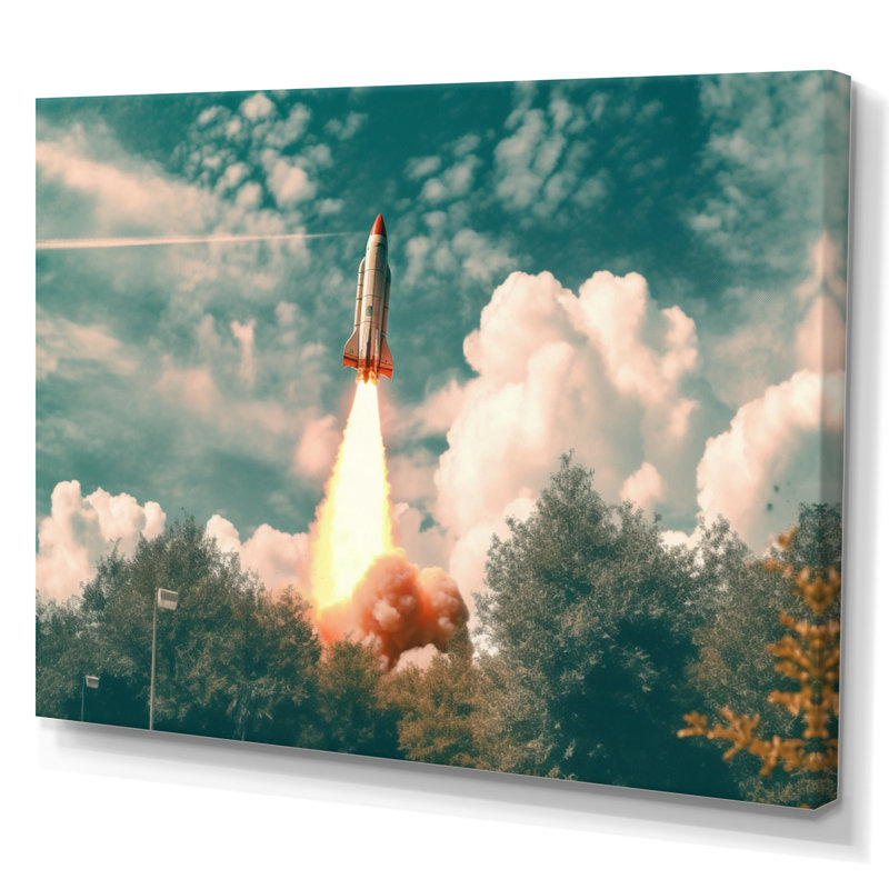 Spaceship Rocket in Florida I - Imprimé, H 12 po x l 20 po x P 1 po, Toile tendue