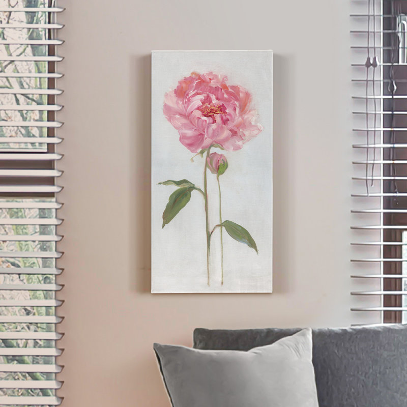 Pivoine I - impression sur toile tendue, H 16 po x l 8 po x P 1 po