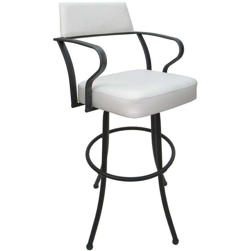 Tabouret pivotant très grand 34,00 po Jabria, Blanc, Gris
