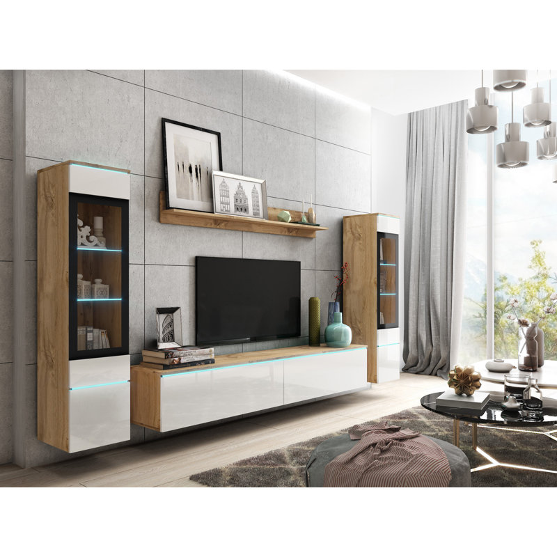 Dorfman Entertainment Center for TVs up to 78", White/Oak
