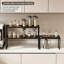 Organisateur de tablette d'armoire extensible, tablette de comptoir de cuisine empilable avec longueur réglable, support à épices en métal robuste pour le comptoir, le garde-manger, le placard et le rangement pour véhicule récréatif