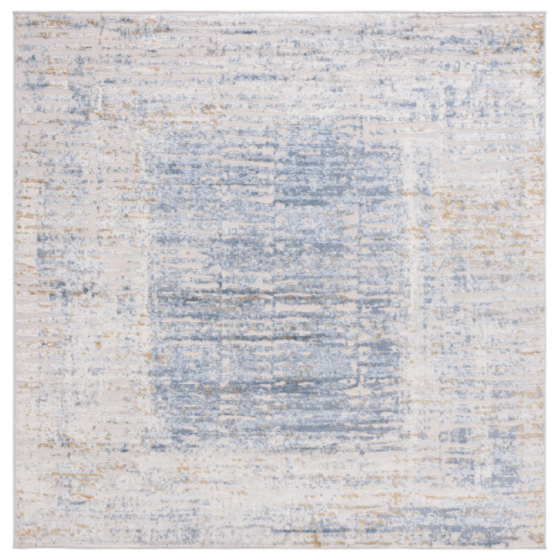 Tapis beige / bleu clair Palma 344, Carré 6 pi 7 po