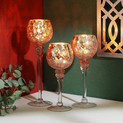 12'' H Glass Tabletop Tealight Holder