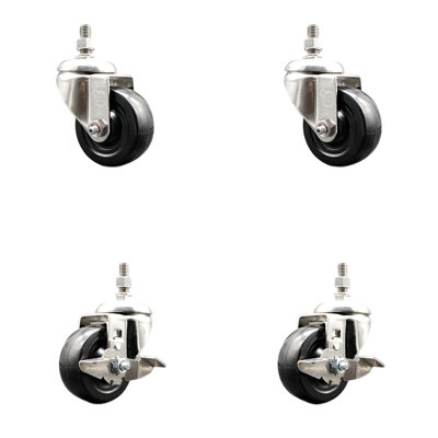 4 Piece Soft Rubber Caster Set