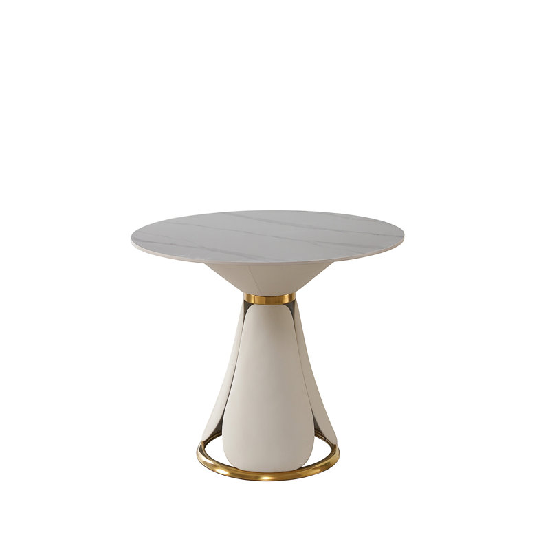 Everly Quinn 53“ Modern Sintered Stone Round Dining Table - Wayfair Canada