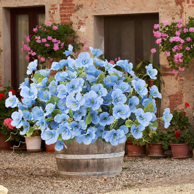 6 paquets de fleurs artificielles pour la décoration extérieure de printemps Hibiscus fleurs tropicales artificielles réalistes résistantes aux rayons UV pour jardinière