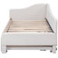 Lit de jour simple rembourré en forme de L avec lit gigogne, ton beige, sans sommier tapissier, s'adapte à toutes les tailles intérieures en forme de L escamotable multifonctionnel pour différentes pièces