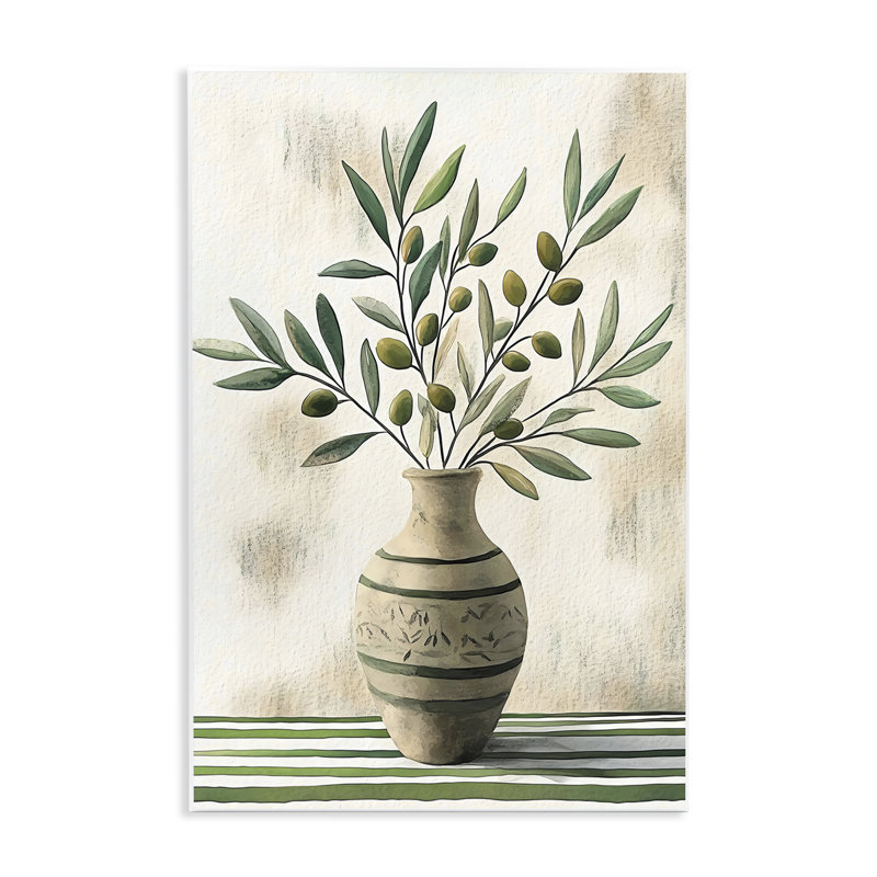 Plaque murale Vase of Olive Branches, design by Creative Studio, 15 x 10