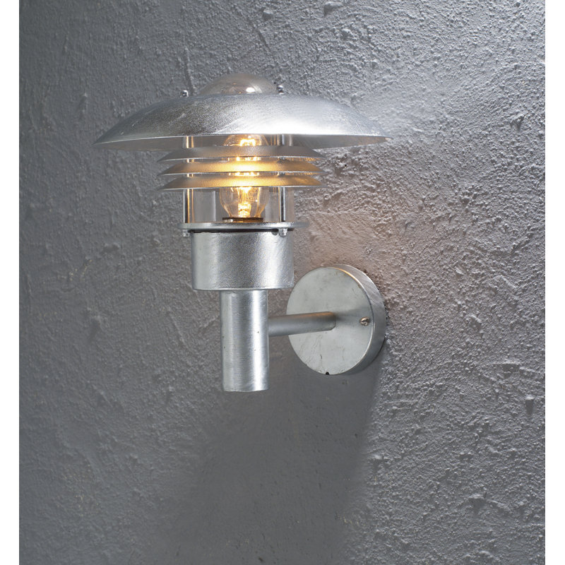 Modena Raw Galvanised Steel 29cm H Outdoor Armed Sconce