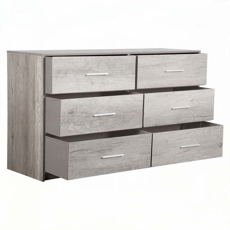 Commode avec grands tiroirs en tissu, Gris