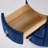 Blue 3 Drawers Velvet Round Nightstand With Sintered Stone Top-1398244320