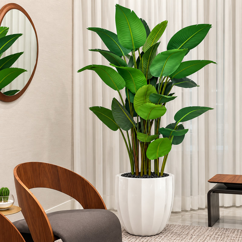 82 " H Faux Tree, Matte Black