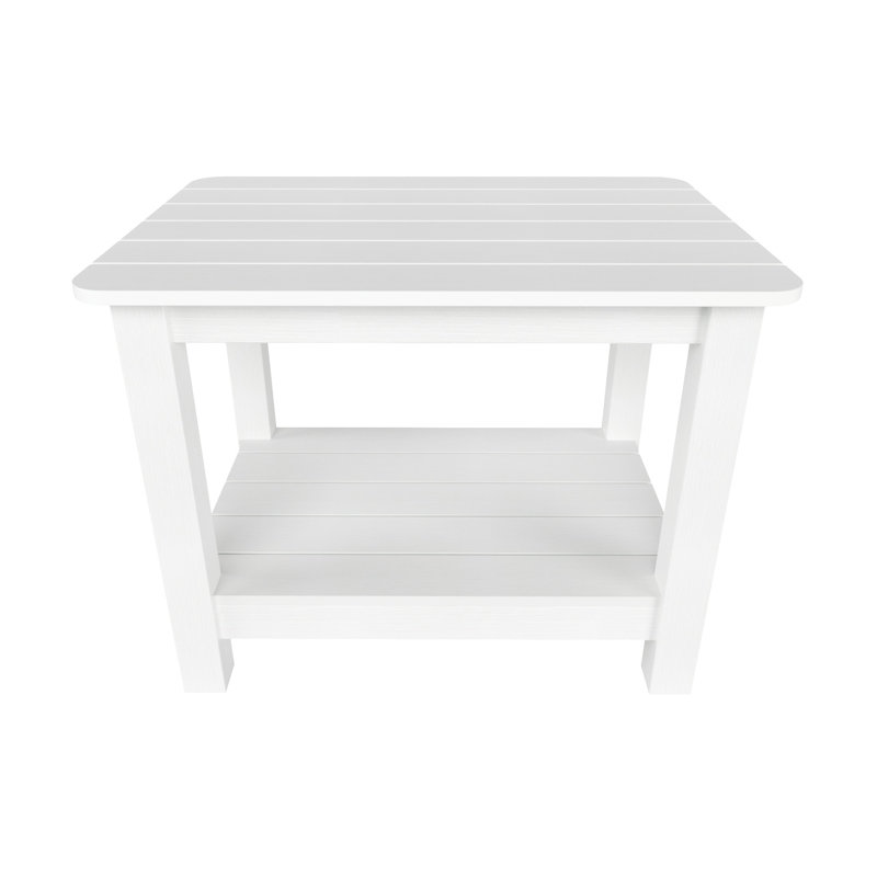 Arrlo Outdoor All-Weather Poly Side Table, White