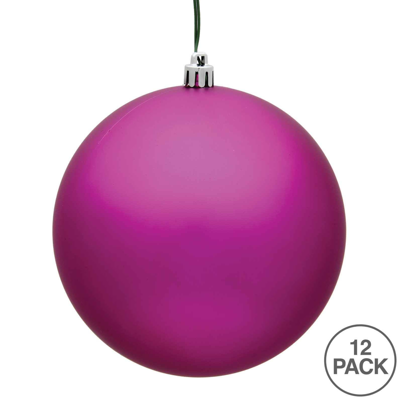 Holiday Décor Ball Ornament, Fuchsia Matte, 2.75" H x 2.75" W x 2.75" D