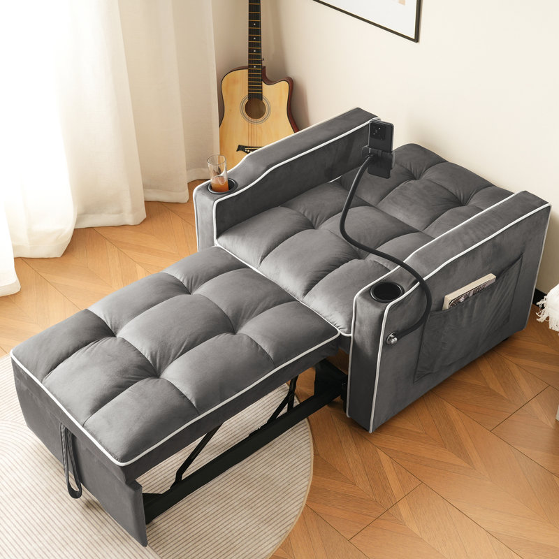 Upholstered Side Chair, Dark Grey