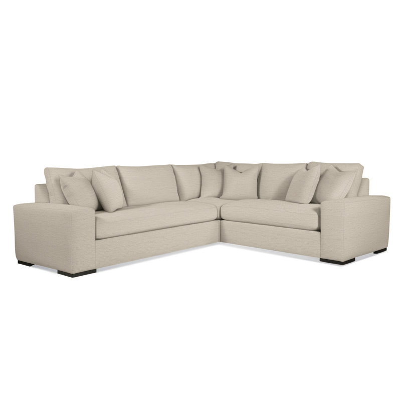 Memphis Sectional, Frost White, Right Hand Facing, Brown Geometric, 0456-33