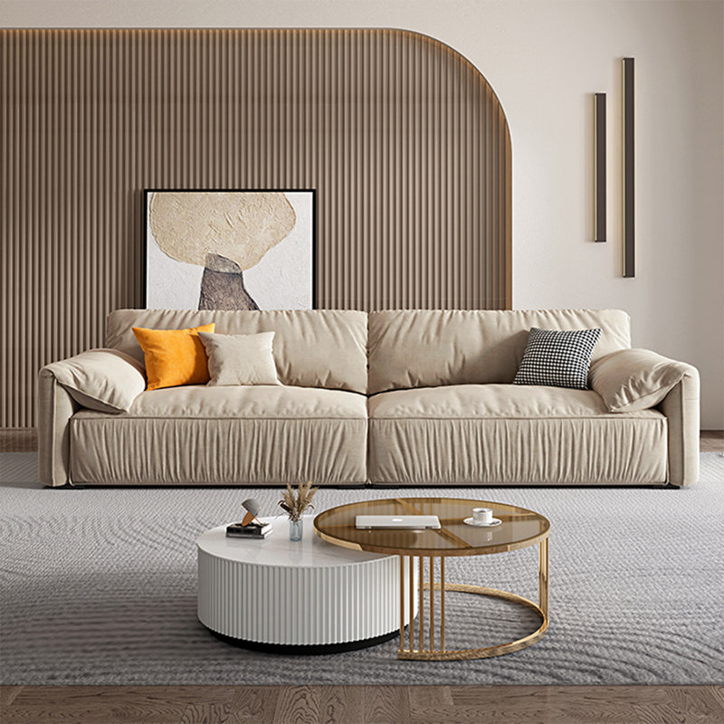 Ivory Polyester Modular Sofa cushion Threeseat, 31.5" H x 102.36" W x 41.34" D