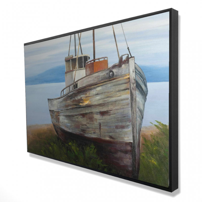 "Vieux bateau abandonné" sur toile, H 24 po x l 36 po