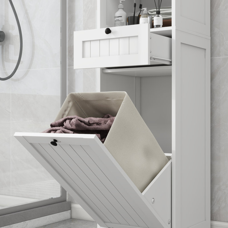 Séchoir à linge Space en blanc - un compartiment, tiroir, fabriqué en E1 robuste avec porte-tiroir compartiment blanc, matériau, peinture pour une durabilité accrue
