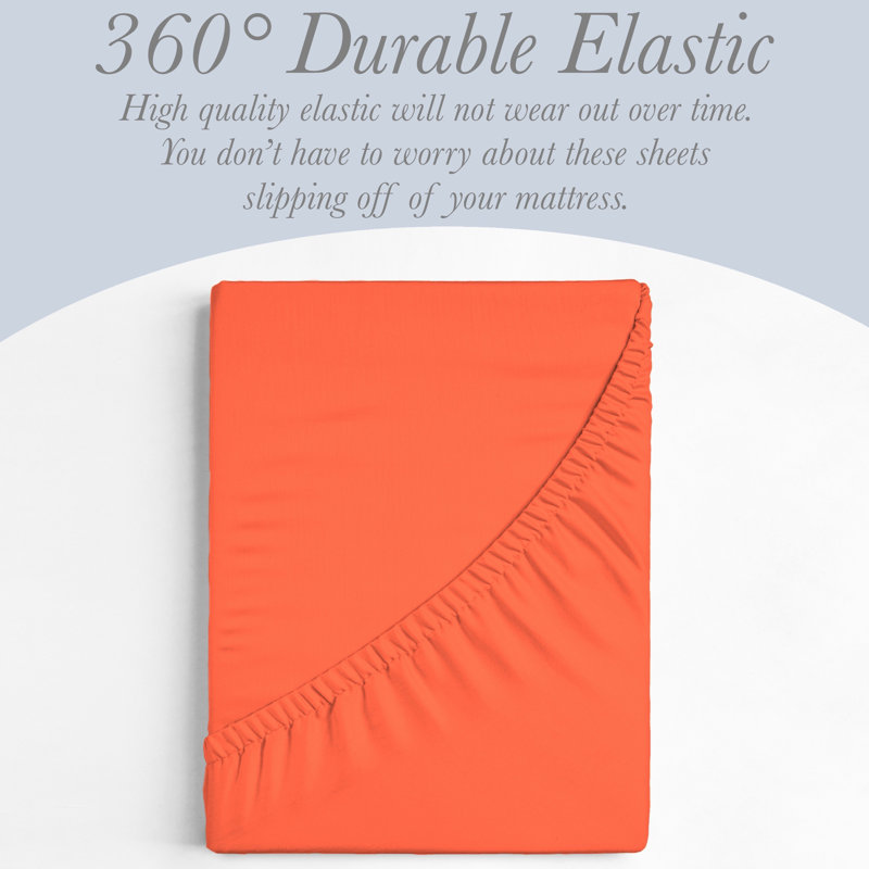 Ensemble de draps 6 pièces en microfibre brossée double ultra douce, feuilles rafraîchissantes avec poches très profondes - Lavable à la machine