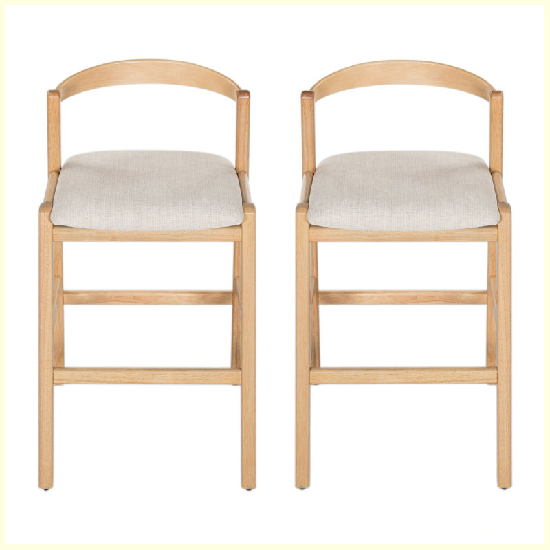 Bar Stools Set of 2, Natural