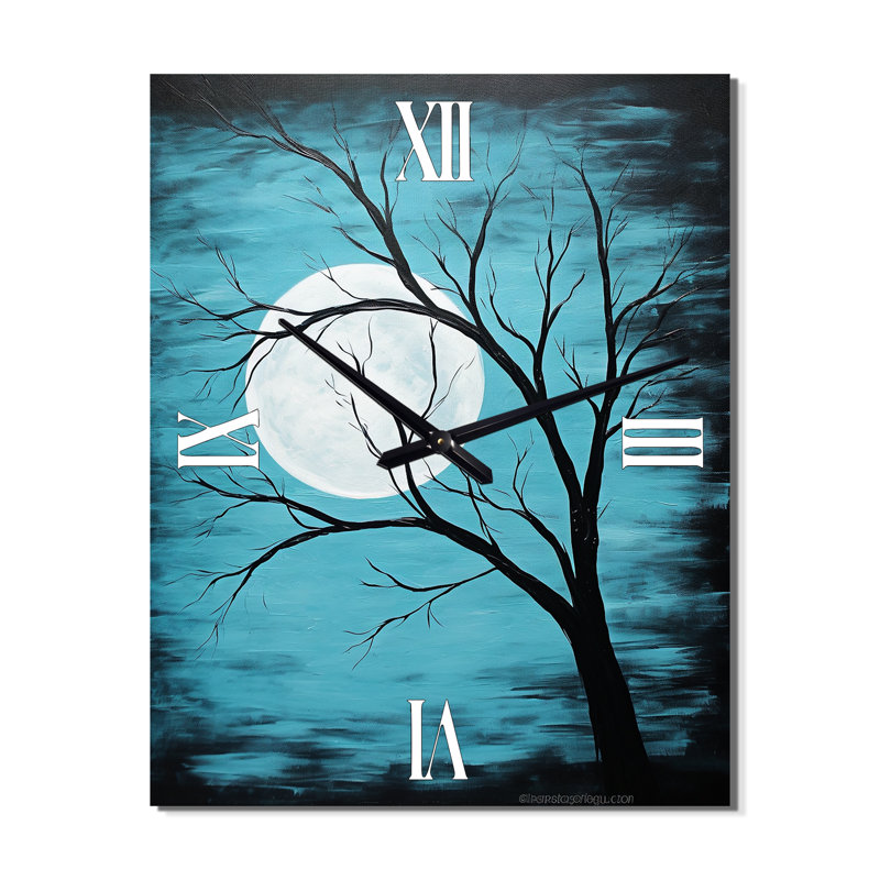 Berthena - Horloge murale lune moderne, Très grand