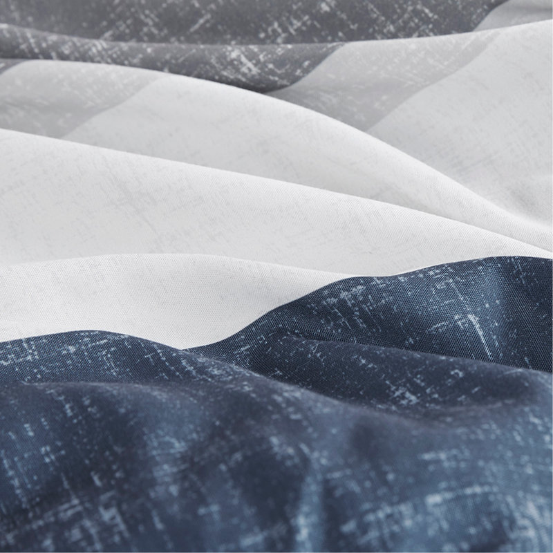 Stripe Comforter Set With Bed Sheets Blue/Grey Twin, Twin Comforter + 6 Additional Pieces