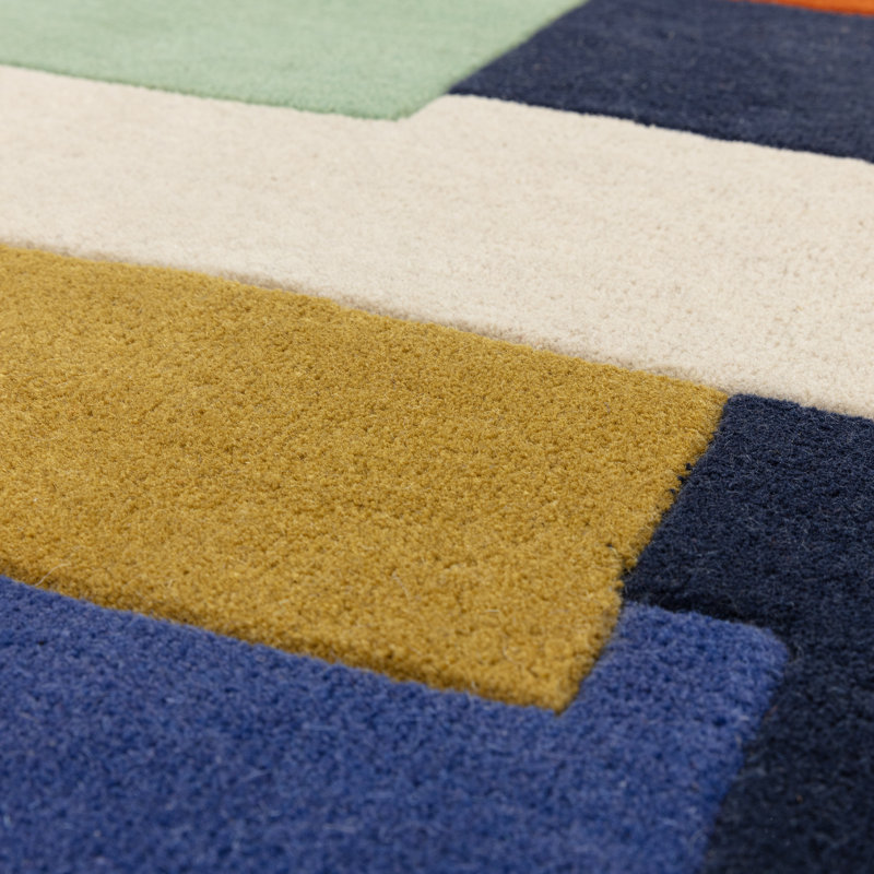Gina Geometric Wool Hand Tufted Area Rug, Rectangle  120 x 170 cm