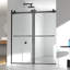 Porte de douche coulissante double sans cadre de 56 à 60 po x H 70 po, verre trempé clair de 5/16 po (8 mm) de large épaisseur avec couche de finition facile à nettoyer et fini nickel avec tampon