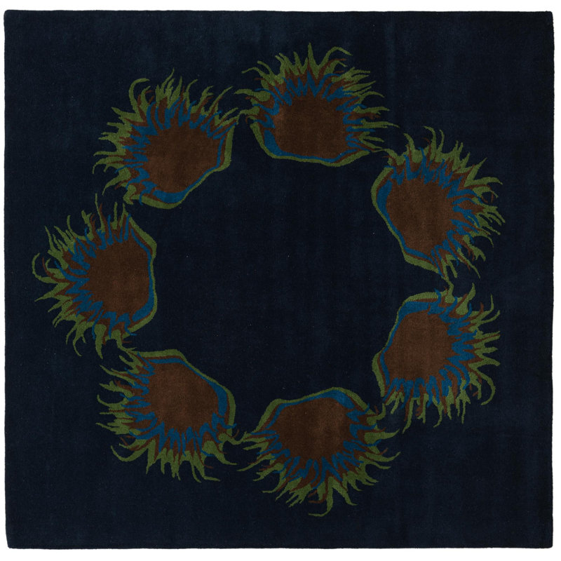 Tapis carré bleu marine Otto