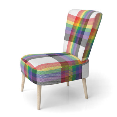 Chaise d'appoint rembourrée Rainbow Tartan