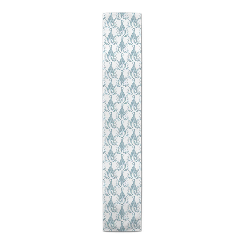 Chemin de table lapin Savarese, Bleu, 90 po x 16 po, Animal Print 3