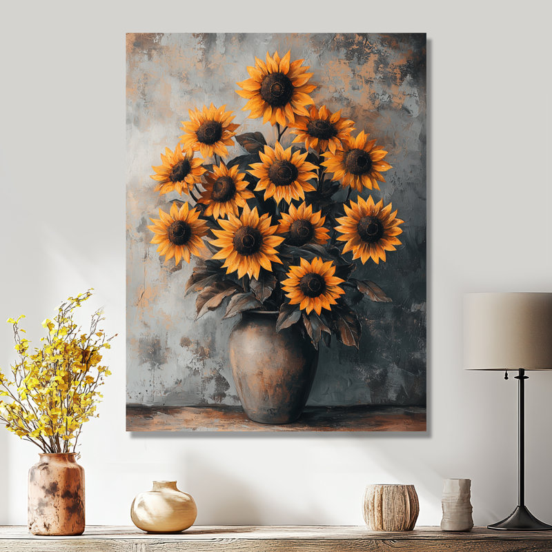 Sunflowers Farmhouse Grace - Tournesols, impression murale, H 20 po x l 12 po